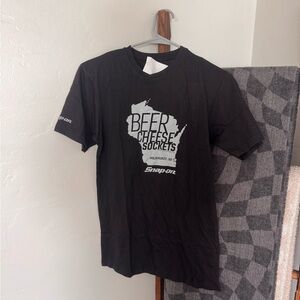 Snap-On Black Graphic T-Shirt for Men